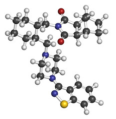 Lurasidone atypical antipsychotic drug molecule.