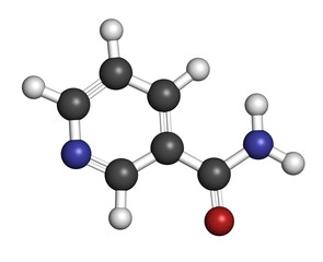 Nicotinamide drug and vitamin molecule.