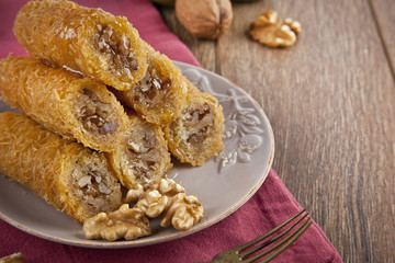 Turkish traditional ramadan pastry dessert