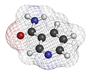 Nicotinamide drug and vitamin molecule.