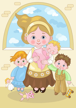 Small Characters-Mother and Children