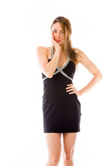 Fototapeta premium model isolated on plain background bored upset