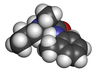 Prilocaine local anesthetic drug molecule.