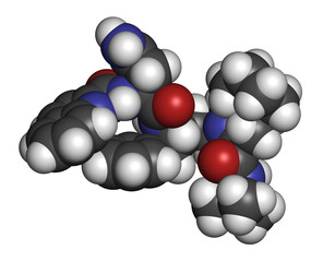 Saquinavir HIV drug molecule.