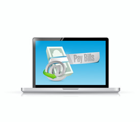 pay bills online illustration design