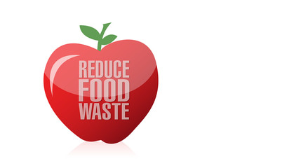 apple. reduce food waste illustration