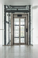 View of glass elevator