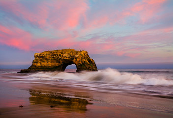 Natural Bridge in California at sunset