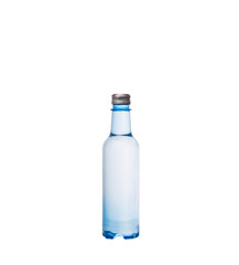 A plastic bottle of mineral water over white background