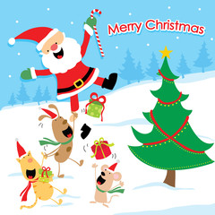 Merry Christmas Cartoon Vector