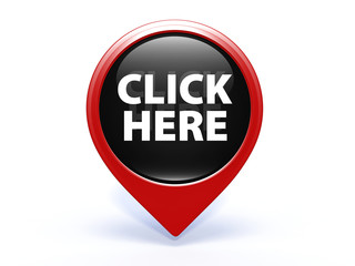 Click here pointer icon on white background