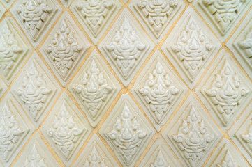Glazed tile traditional Thai art of church in temple
