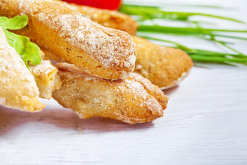 Parma ham prosciutto with grissini bread sticks