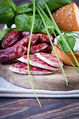 Bruschetta sandwiches with cottage cheese