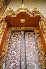 Obraz na płótnie Canvas Doors of church in temple, Thailand