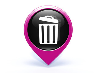 trash can pointer icon on white background