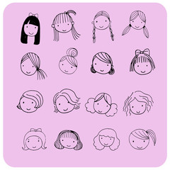 Hair style for cartoon face