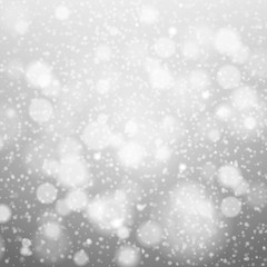 falling snow on the gray - vector image grey