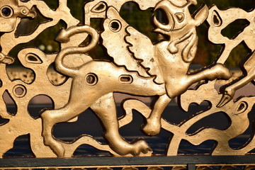 Decorative fence with fairy-tale creatures