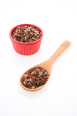 Rice brown isolated on white background