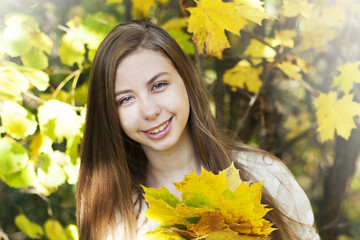 Portrait in autumn park