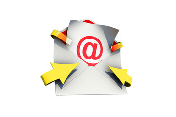 icône e-mail rouge jaune