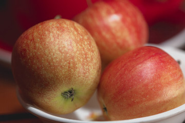 Fototapeta na wymiar Red apples macro