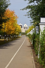 Fototapeta na wymiar Autumn view in Astana, capital of Kazakhstan