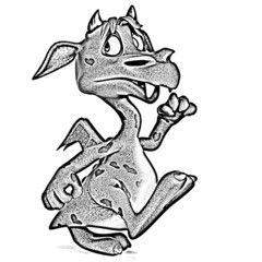 green little monster walking