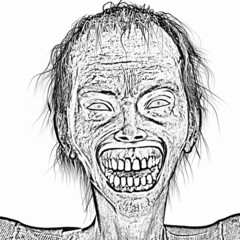 happy zombie portrait