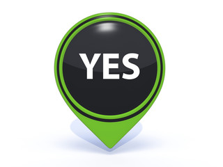 yes pointer icon on white background