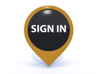 sign in pointer icon on white background