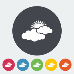 Cloudiness single flat icon.