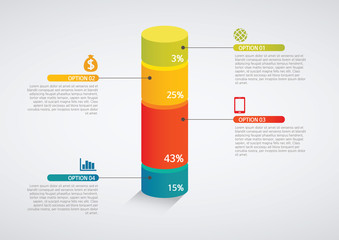 info graphics - colorful graph,cylinder