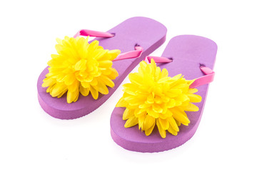 Flip flop fashion plastic shoes isolated on white background