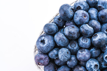 Blueberry basket isolated on white