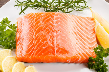 Fresh raw salmon fillet 
