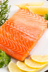 Fresh raw salmon fillet 