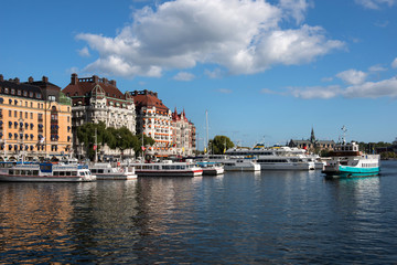 Fototapeta premium Stockholm Nybroviken -Strandvägen with art nouveau Houses