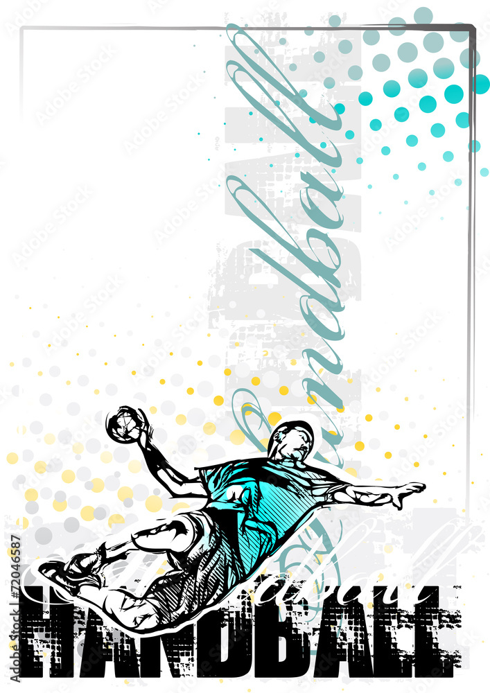 Wall mural handball vector poster background