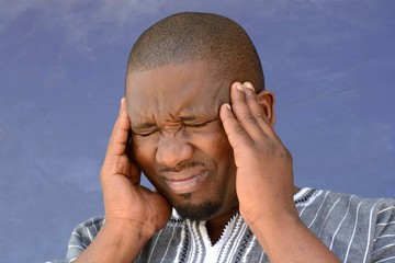 African man with headache