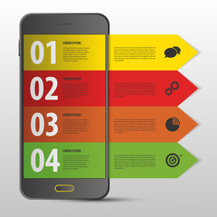 Mobile Infographic design template. Modern banner. Web. Vector