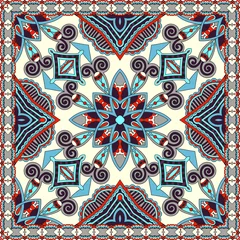 Foto op Canvas Traditional ornamental floral paisley bandanna. Square ornament © Kara-Kotsya