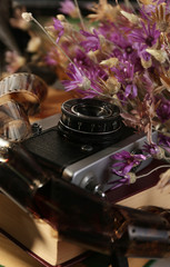 Old retro camera, close-up