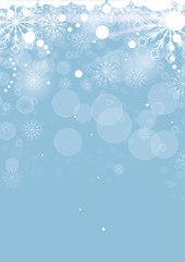 Christmas card with white snowflakes