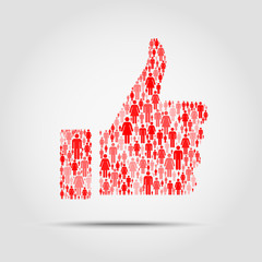thumb up made out of people icons