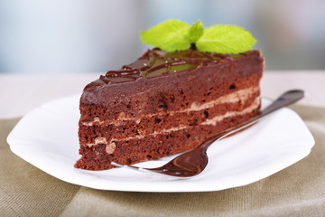 Piece of chocolate cake