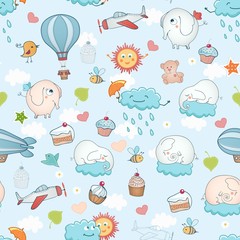 Funny holiday seamless background.