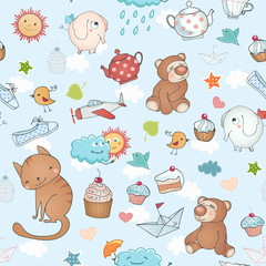 Funny holiday seamless background.