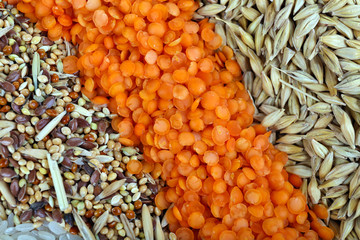 Groats mixture as background